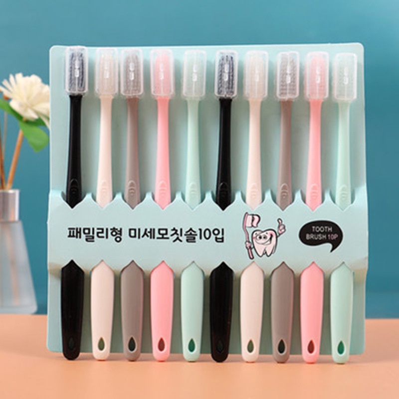 Bộ 10 Bàn Chải Đánh Răng Than Tre Lông Mềm