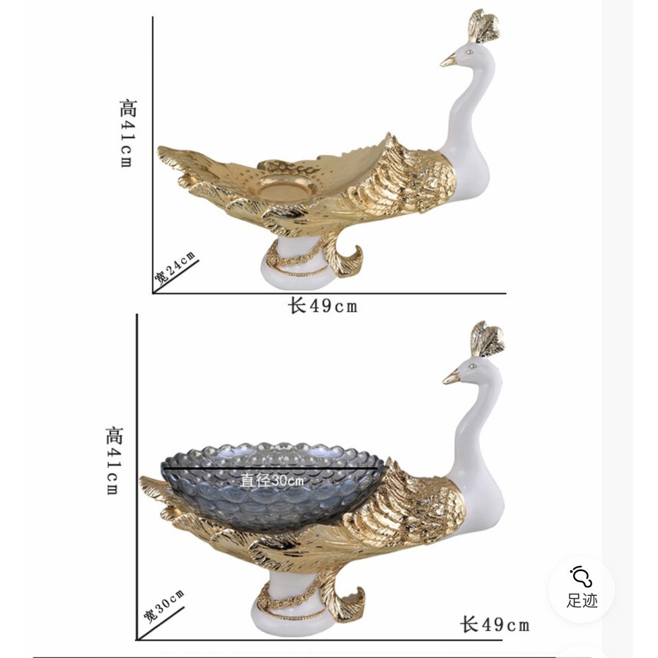 Bình Công Cắm Hoa Khay Chim Công Đựng Hoa Quả Cao Cấp