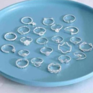 Nhẫn bạc mạ thiết kế hở mặt hình hoa phong cách