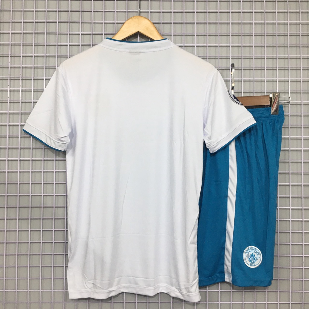 Bộ quần áo đá banh ManCity trắng xanh mới 22-23 SV