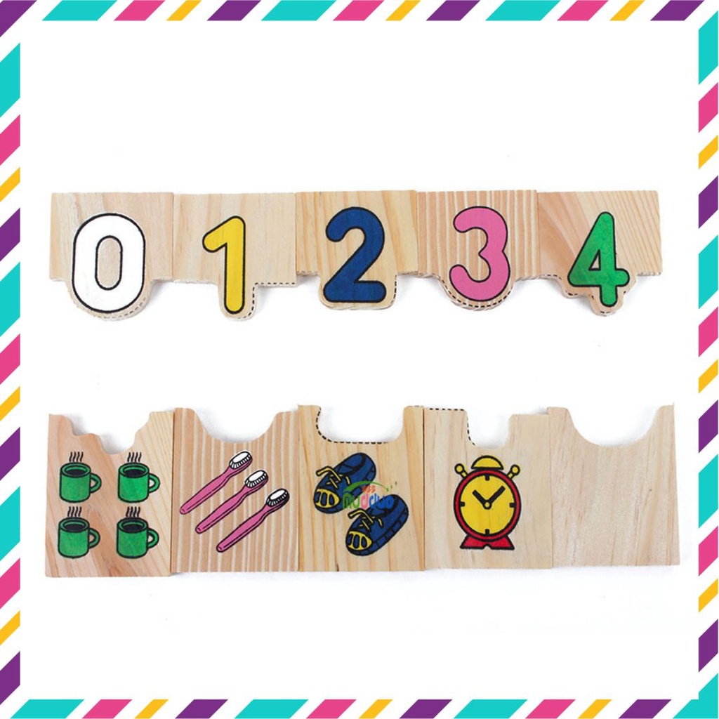 Đồ chơi gỗ, đồ chơi thông minh ghép hình số học đếm bằng gỗ cho bé