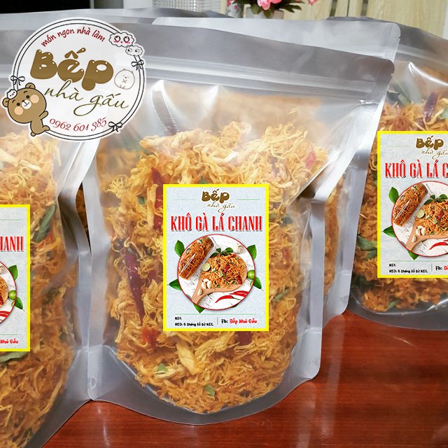 Khô Gà Lá Chanh Loại Ngon 300gram- Bếp Nhà Gấu