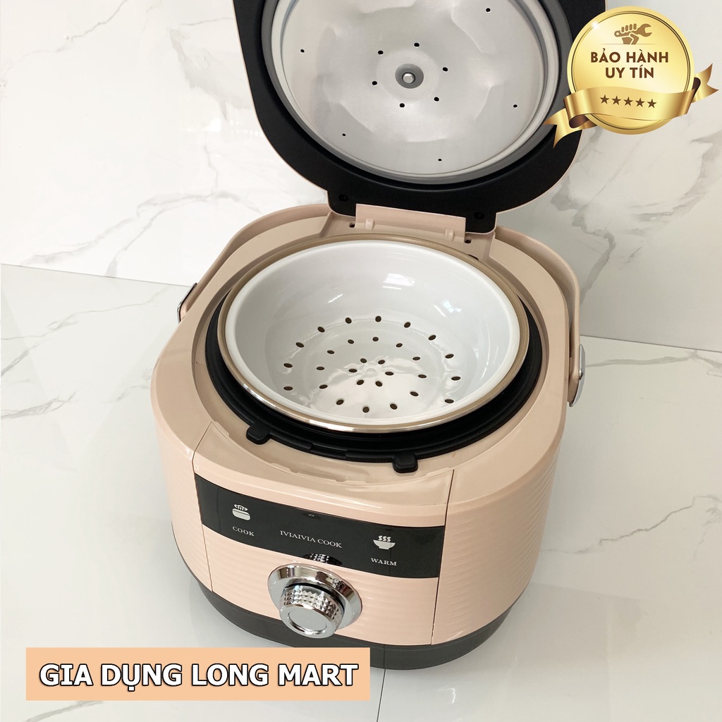 Nồi Cơm Điện Quai Xách 1.8L Nồi Cơm Điện RICE COOKER Tặng Kèm 1 Xửng Hấp Thức Ăn, Hàng Chính Hãng Bảo Hành 12 Tháng