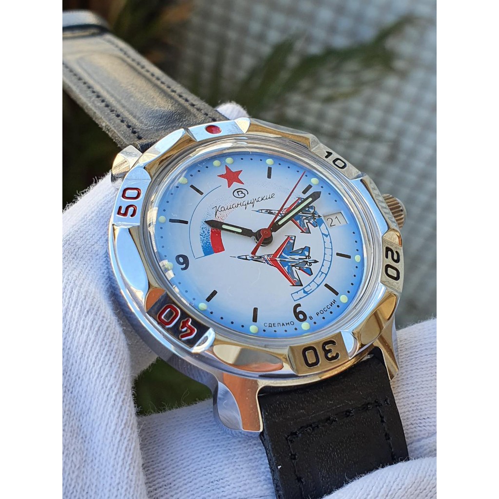 Đồng hồ nam Vostok máy cơ lên giây, size mặt 40, size dây 18. Đồng hồ Nga Vostok Komandirskie 811066