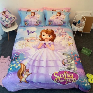 Bộ chăn ga gối Cotton lụa Disney 4 món