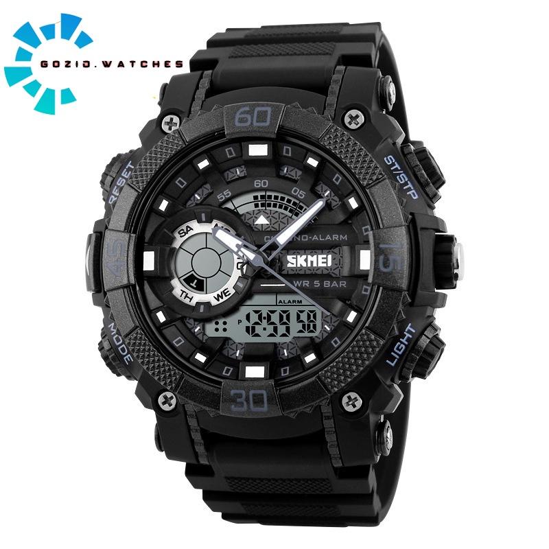 Đồng hồ thể thao nam dây khớp nhựa vòng cung SKMEI 1228 chống nước bền bì-Gozid.watches