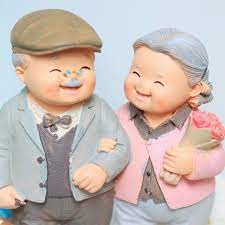 Mô hình ông bà lão trang trí bánh kem, trang trí bánh sinh nhật