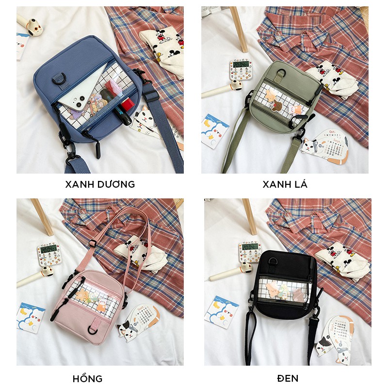 Túi vải đeo vai canvas đựng đồ nhỏ trơn giá rẻ TX594