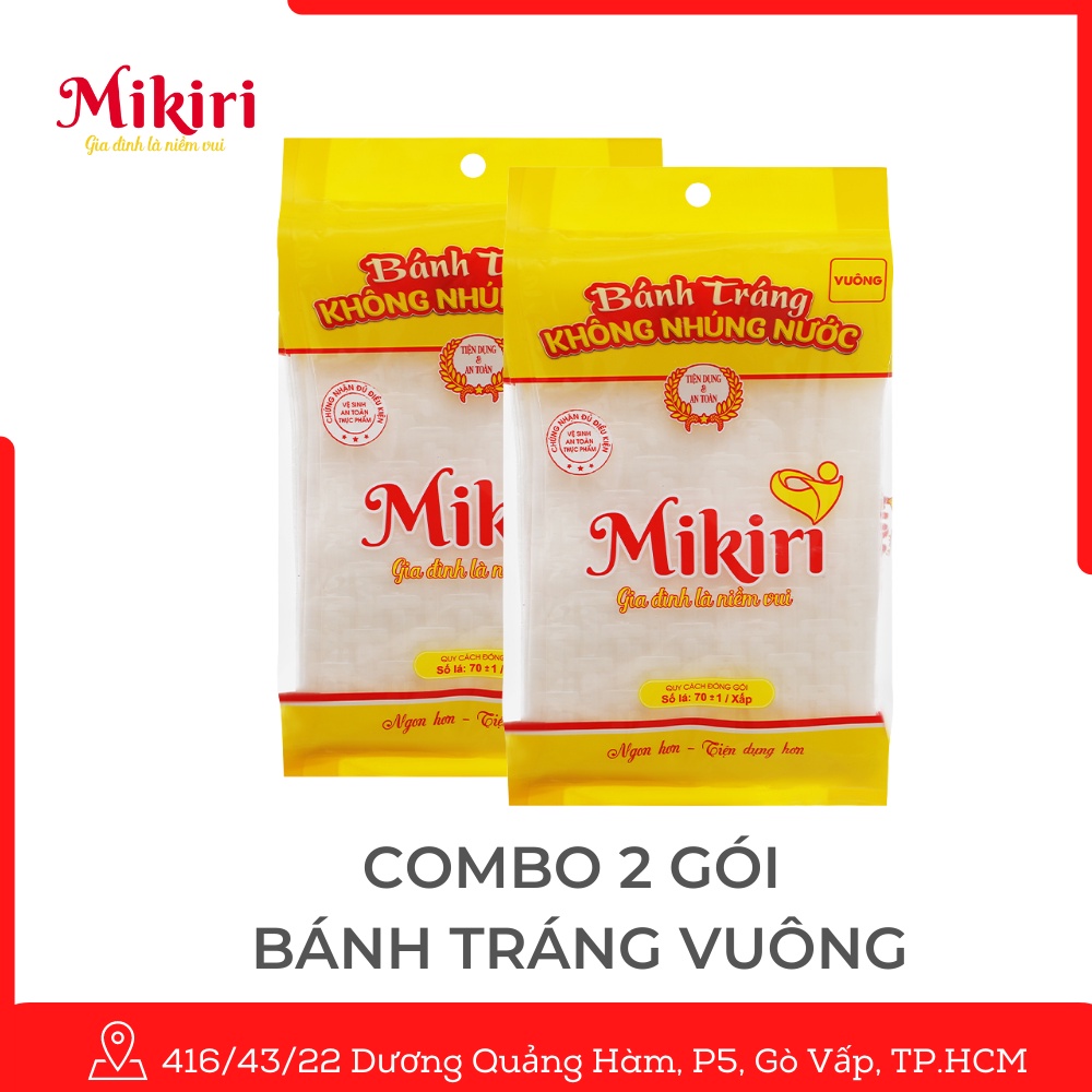 Bánh tráng vuông không nhúng nước Mikiri (2 xấp)