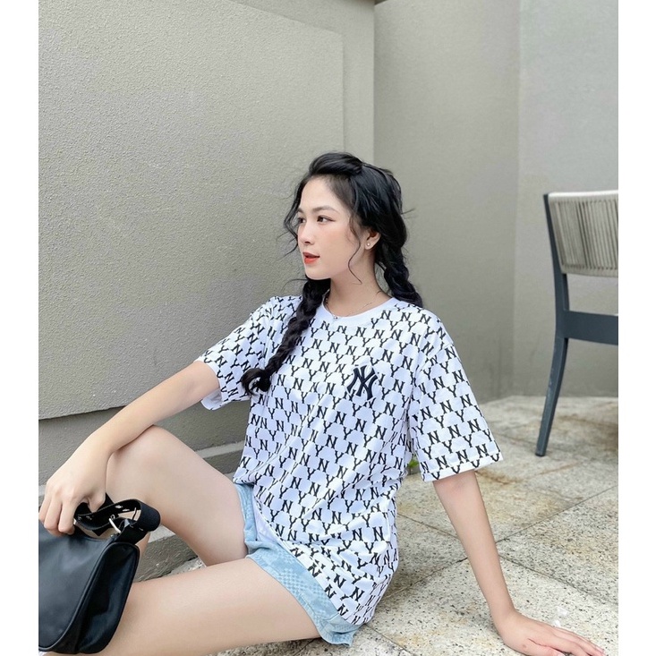 Áo thun NY MLB unisex nam nữ in hình -Logo cá tính SIZE CHÂU ÂU