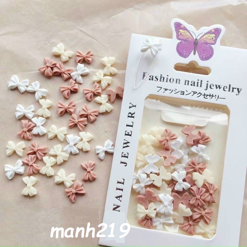 Charm nơ đính móng Phụ Kiện nail