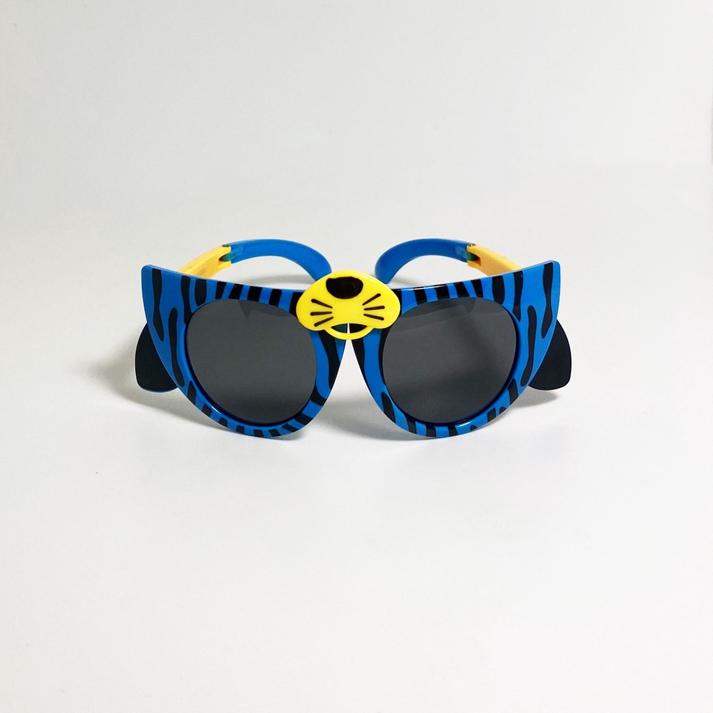 Kính mát trẻ em thời trang JJ855 gọng nhựa dẻo,kiểu kính gấp gọn hình chú báo siêu đáng yêu dành cho bé từ 1 đến 6 tuổi