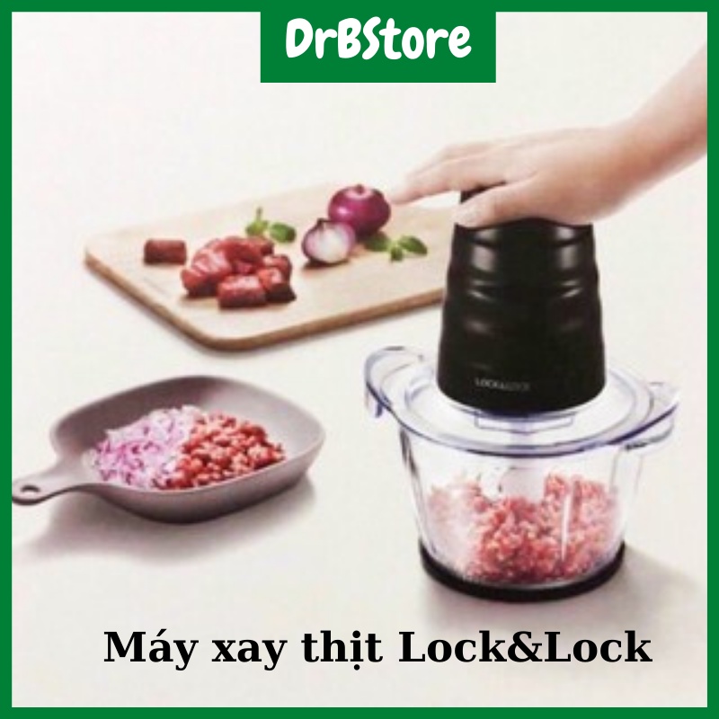 Máy xay thịt Lock&amp;Lock Meat Chopper EJM156BLK cổi thủy tinh siêu sang DrbStore