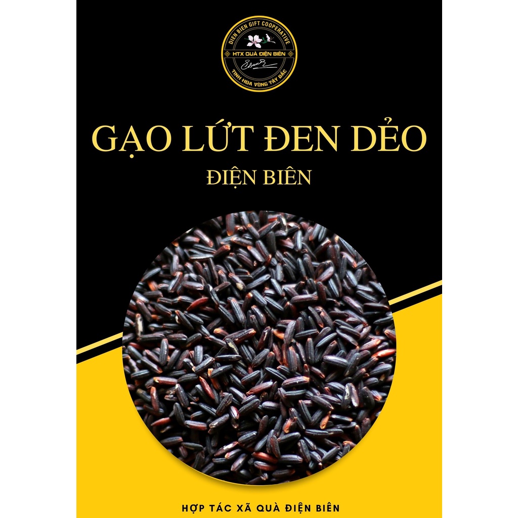 GẠO LỨT ĐEN DẺO TÚI 1KG - KHÔNG CẦN NGÂM - HTX QUÀ ĐIỆN BIÊN