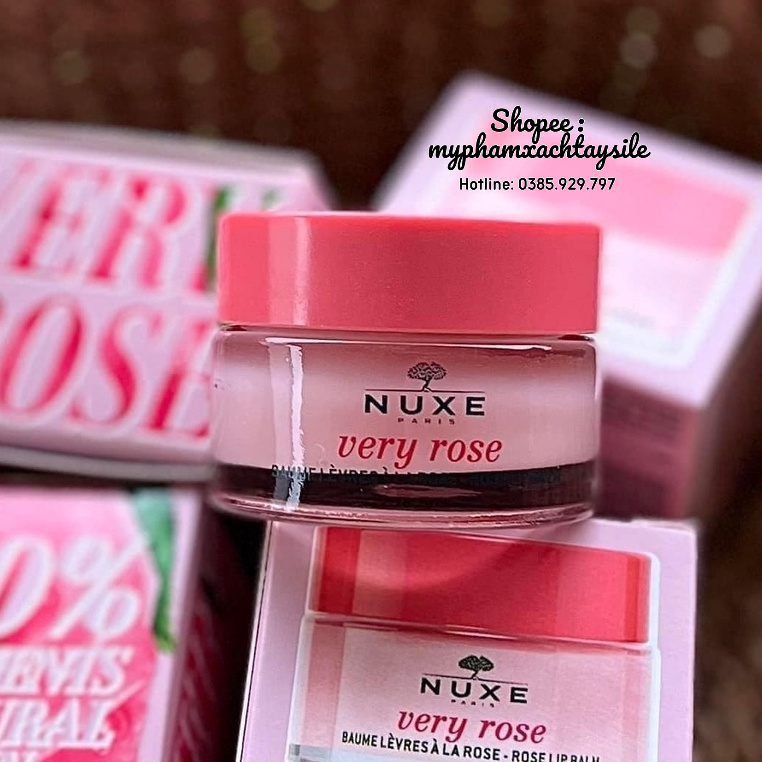 Hũ Dưỡng Môi Nuxe Rose Reve de Miel Lip Balm - KEM MẶT NẠ Ủ MÔI 15GR