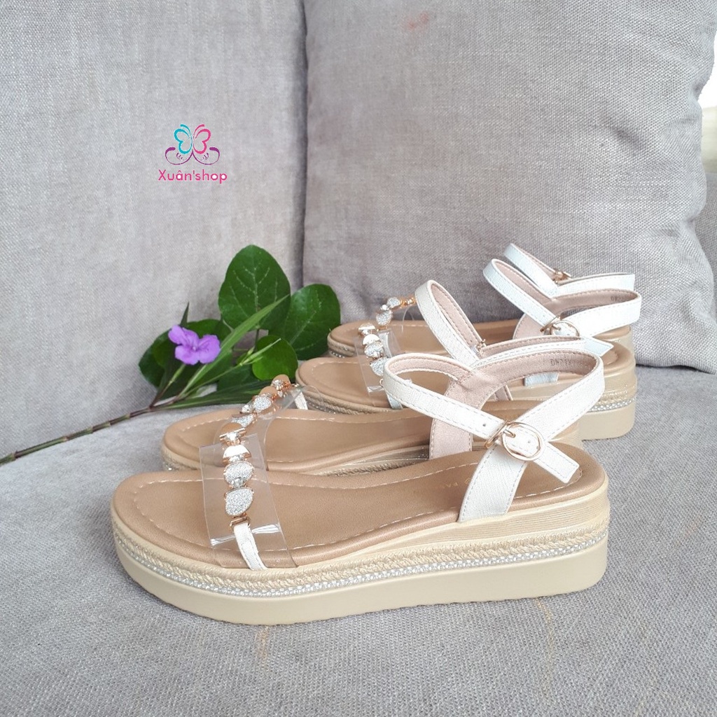 Giày sandal Dusto quai ngang, đế xuồng cao 5cm (size 35-40)