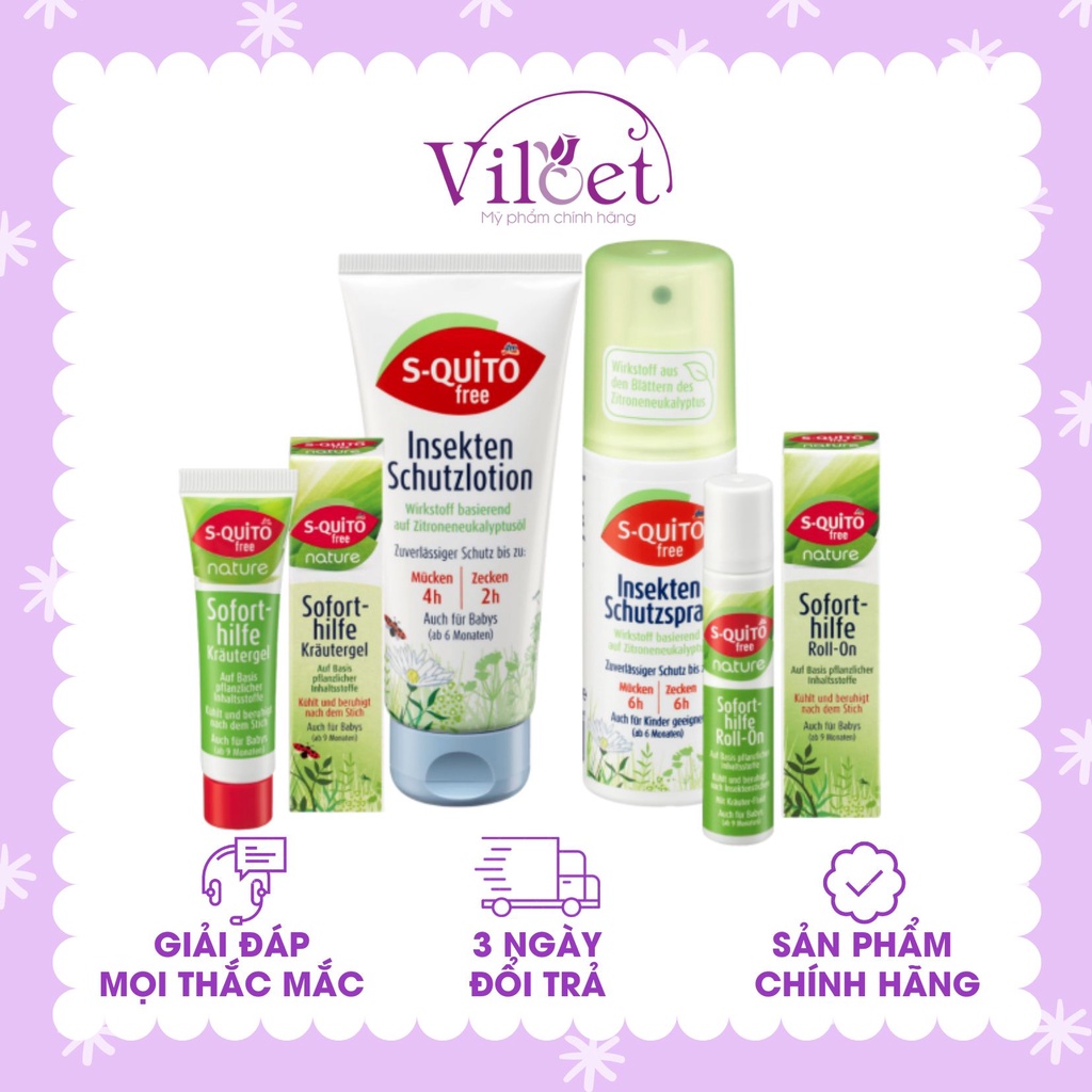 Kem Chống Muỗi, Côn Trùng Đốt Cho Bé Squito Ngăn Muỗi, Làm Dịu Vết Đốt - Shop Viloet