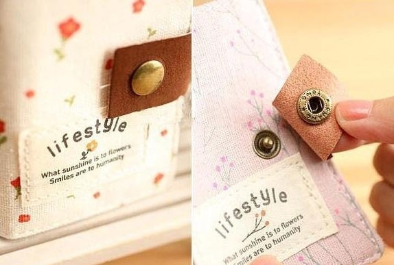 Ví bằng vải canvas đựng thẻ họa tiết dễ thương tiện dụng