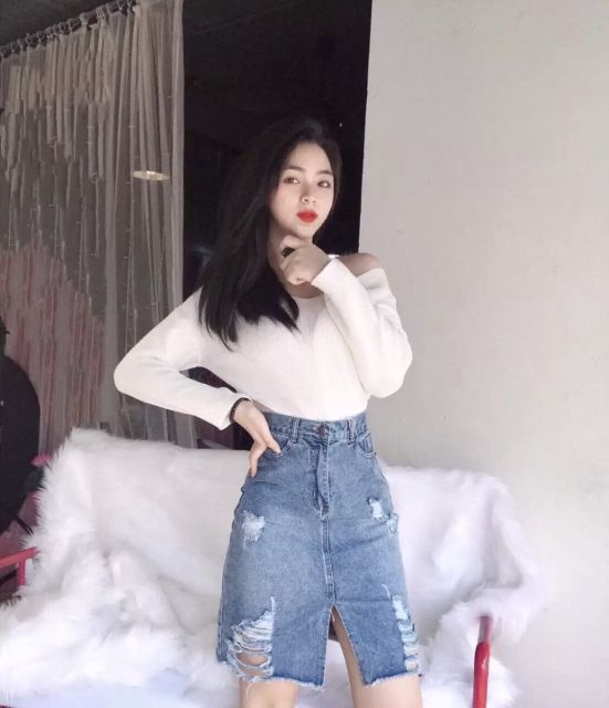Chân váy jeam mới  E size sml Mẫu bán quanh năm