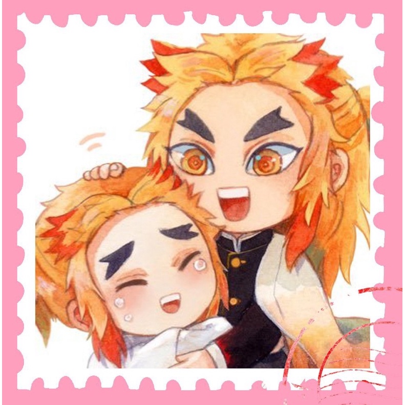 hình dán tem thư Kimetsu no yaiba ép lụa /Sticker anime tem thư