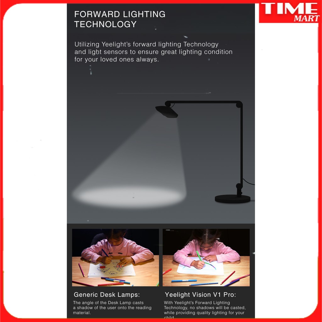[CHÍNH HÃNG] Đèn bàn và đèn học LED thông minh chống cận cao cấp XIAOMI YEELIGHT V1 PRO. Hỗ trợ kết nối APP [TIME_MART]