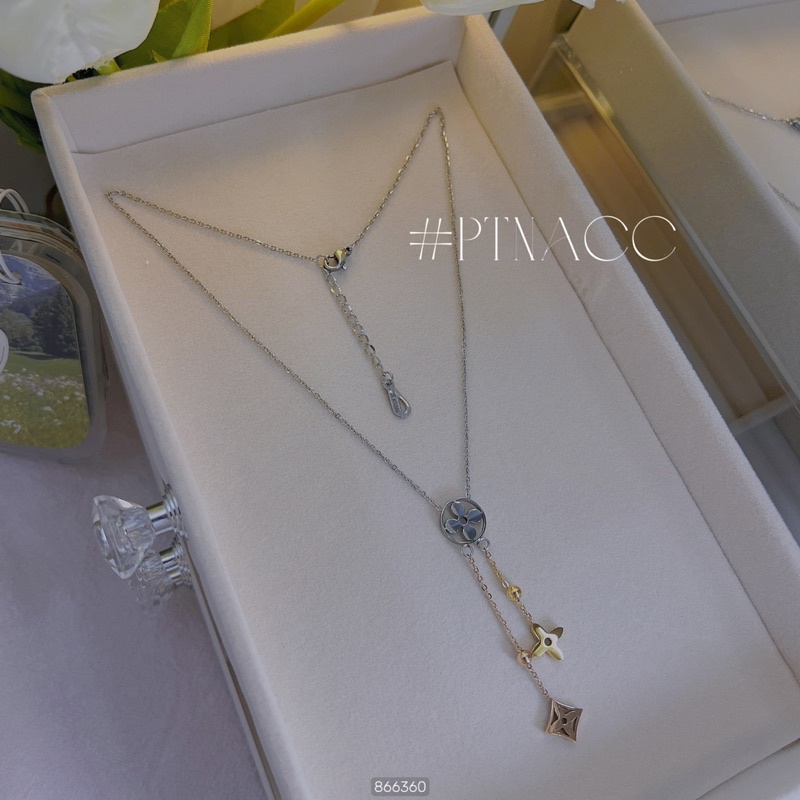 Dây chuyền, vòng cổ titan logo thương hiệu dáng tòn ten cá tính .PTNACC.