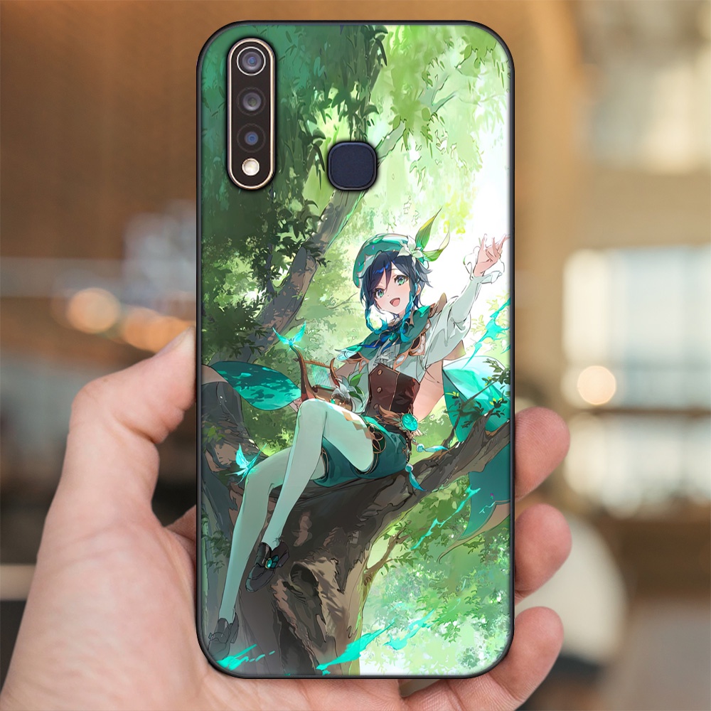 Ốp lưng Vivo Y19 viền đen in hình Venti Genshin Impact