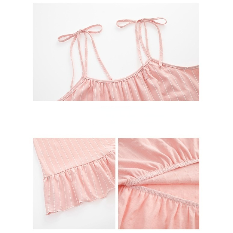 Đầm Ngủ Cotton Không Tay Dáng Rộng Dành Cho Nữ