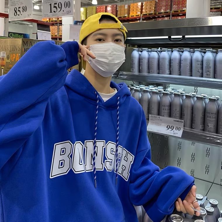 Áo Hoodie Dáng Rộng In Chữ Thời Trang Hàn Quốc Chất Lượng Cao Size M-5XL Cho Nam