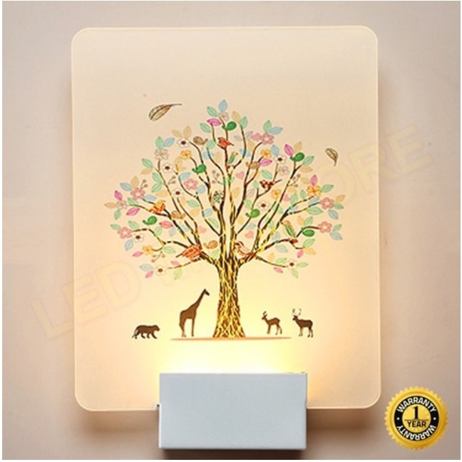 Đèn gắn tường trang trí phòng ngủ C6442 6W, sáng vàng, ảnh đèn sơn phủ nano siêu bền, bảo hành 12 tháng