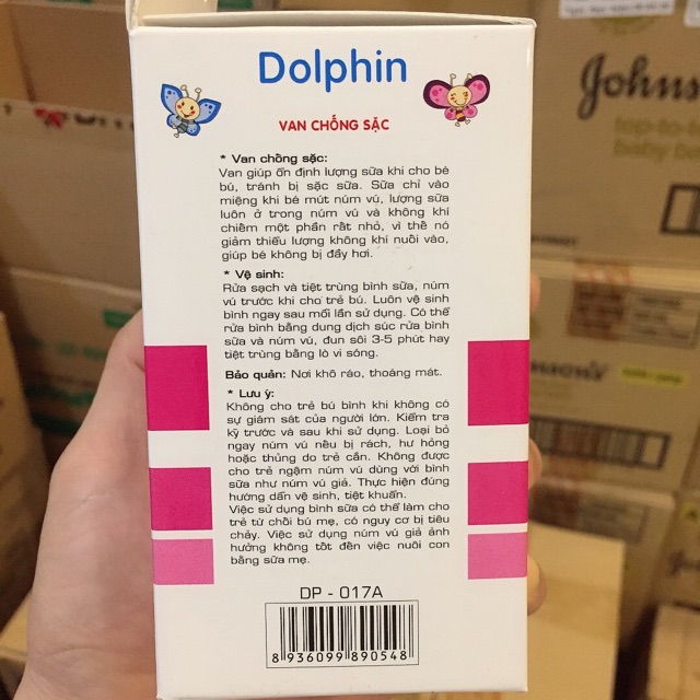 [ CÓ VAN CHỐNG SẶC ] Bình Sữa Nhí 60ml DOLPHIN - HÀNG CÔNG TY - An toàn cho các bé từ sơ sinh