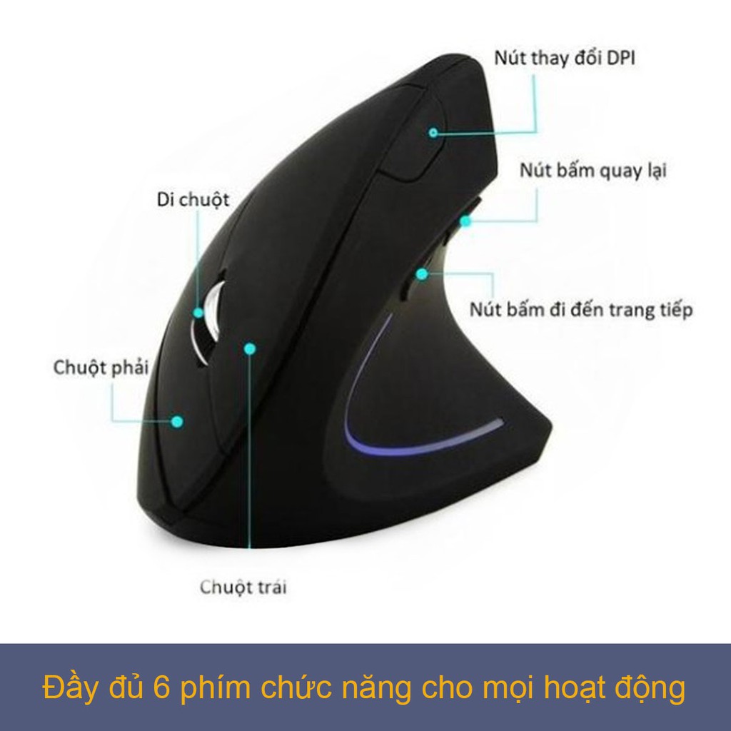 Chuột không dây kiểu đứng HXSJ T24 wireless USB 2.4GHz chống mỏi tay chuyên dùng cho pc laptop macbook ipad tivi