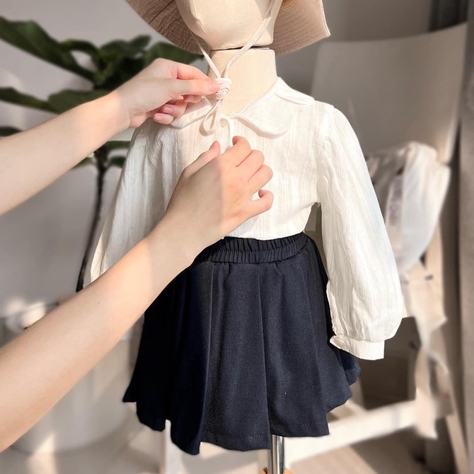 Chân váy xếp ly cho bé Botarisa phong cách Hàn Quốc