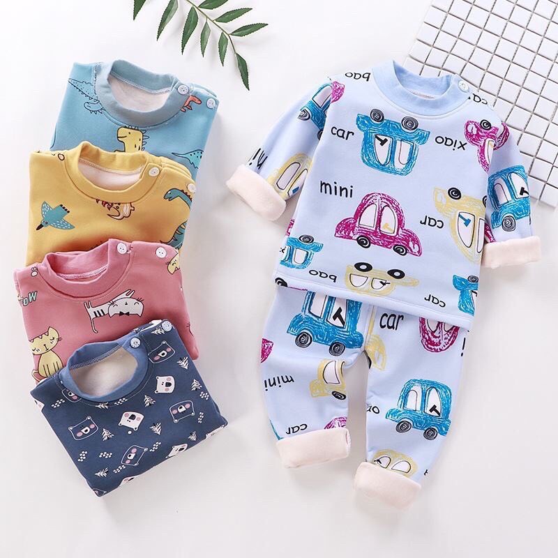 [XẢ HÀNG] Bộ Nỉ Bông,Bộ Nỉ Lót Lông Cho Bé 3-7kg Siêu Mềm Đẹp