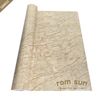 Giấy dán tường giả đá khổ 60cm 1m2 đài loan- Decal miếng dán trang trí giả đá dán tường bếp phòng ngủ 3D sẵn keo