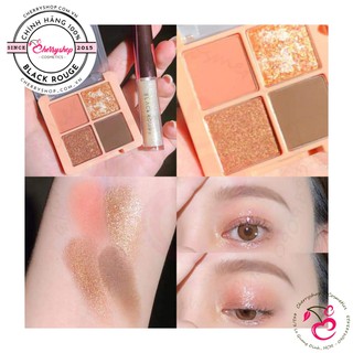 💥🍒Bảng phấn mắt 4 ô Black Rouge Crystal Heart Lock Shadow