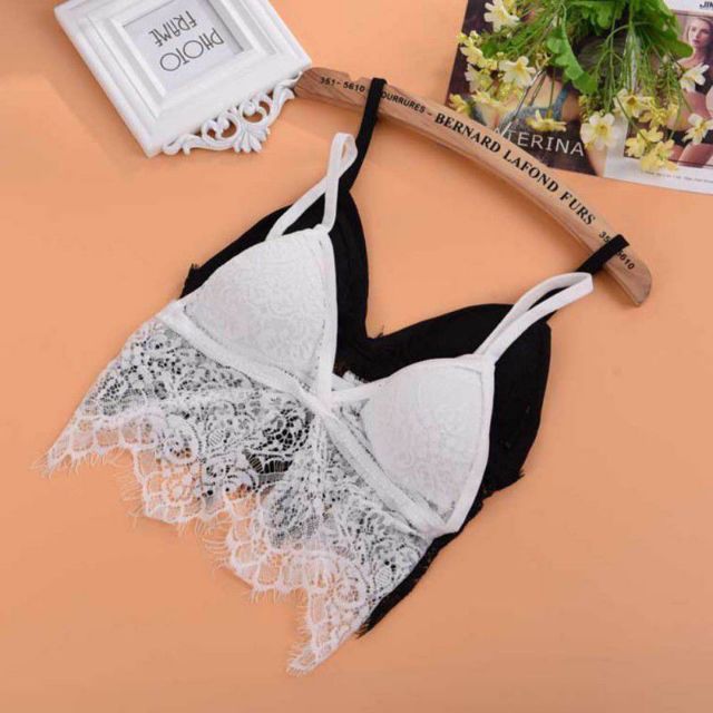 [Có đệm mút] Áo bralette sexy Áo lót có ren Áo ngực có ren co giãn