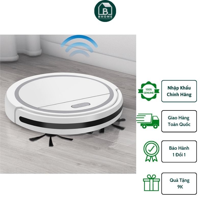 Robot hút bụi lau nhà thông minh thế hệ mới 4 động cơ siêu êm WK-911 - TRẮNG