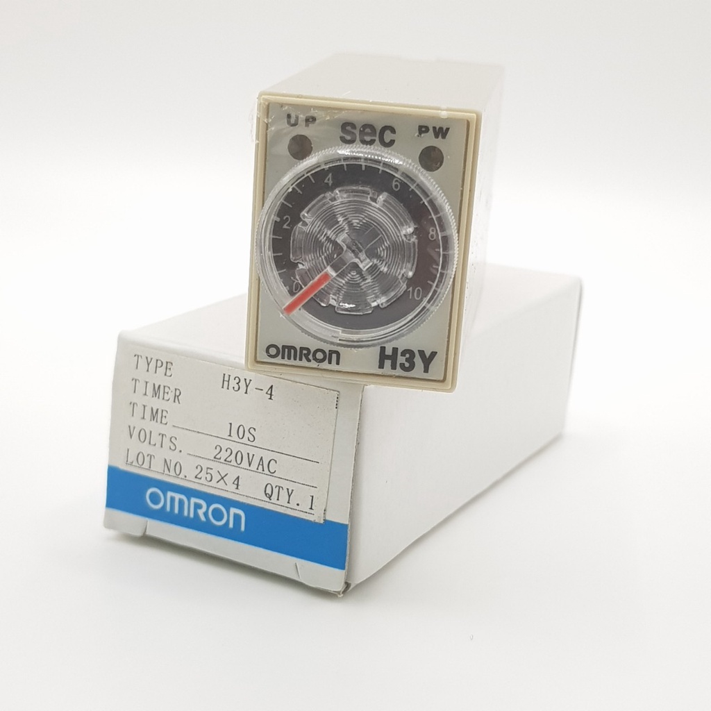 Rơ le 220V 10 giây, Relay thời Gian Timer Omron H3Y-4 14P 220V, H3Y-4, rơ le thời gian