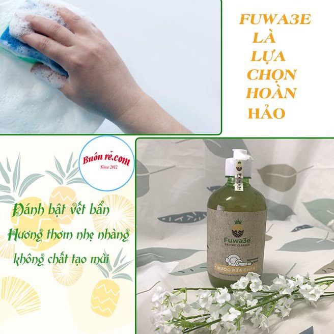 Nước rửa chén FUWA3E 500ml chống lão hóa bào mòn da tay Buôn Rẻ 01295-1