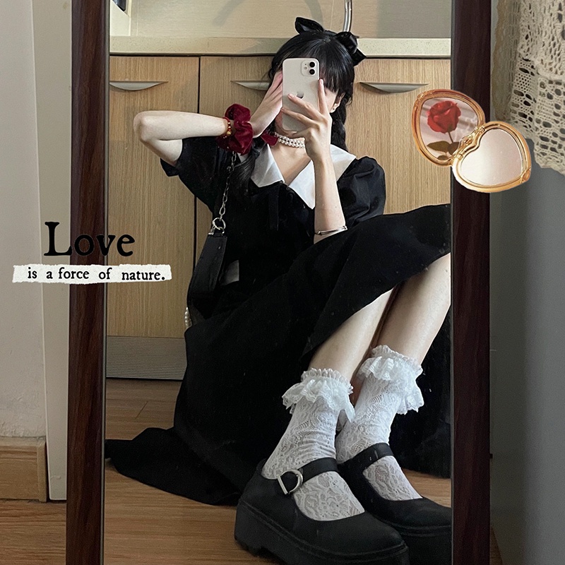 Đầm Perty midi thời trang mùa hè phong cách Hàn Quốc cổ điển cho nữ