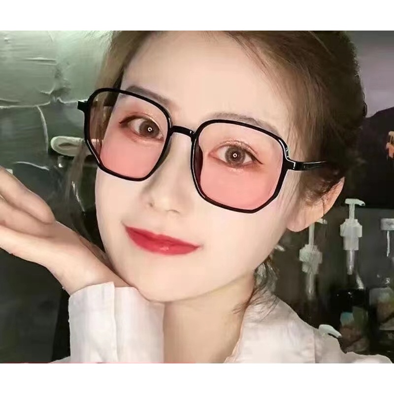 kính cận có độ 1.0~4.0，Kính Mát Thời Trang Unisex Gọng Đen ，kính trong suốt nữ