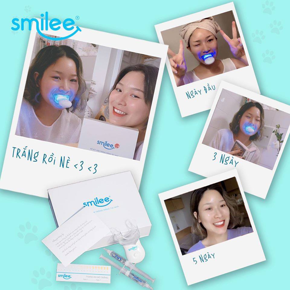 [Tặng nước súc miệng Smilee+Giảm 20%+Freeship] Combo 2 người tẩy trắng răng Smilee-Hàng nhập khẩu USA-ISO 22716-2007