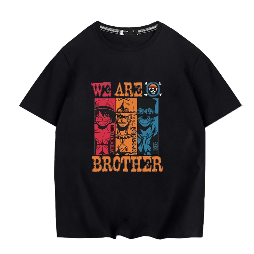 Áo phông unisex in One Piece bộ 3 hải tặc nhí ASL Luffy Ace Sabo OP35