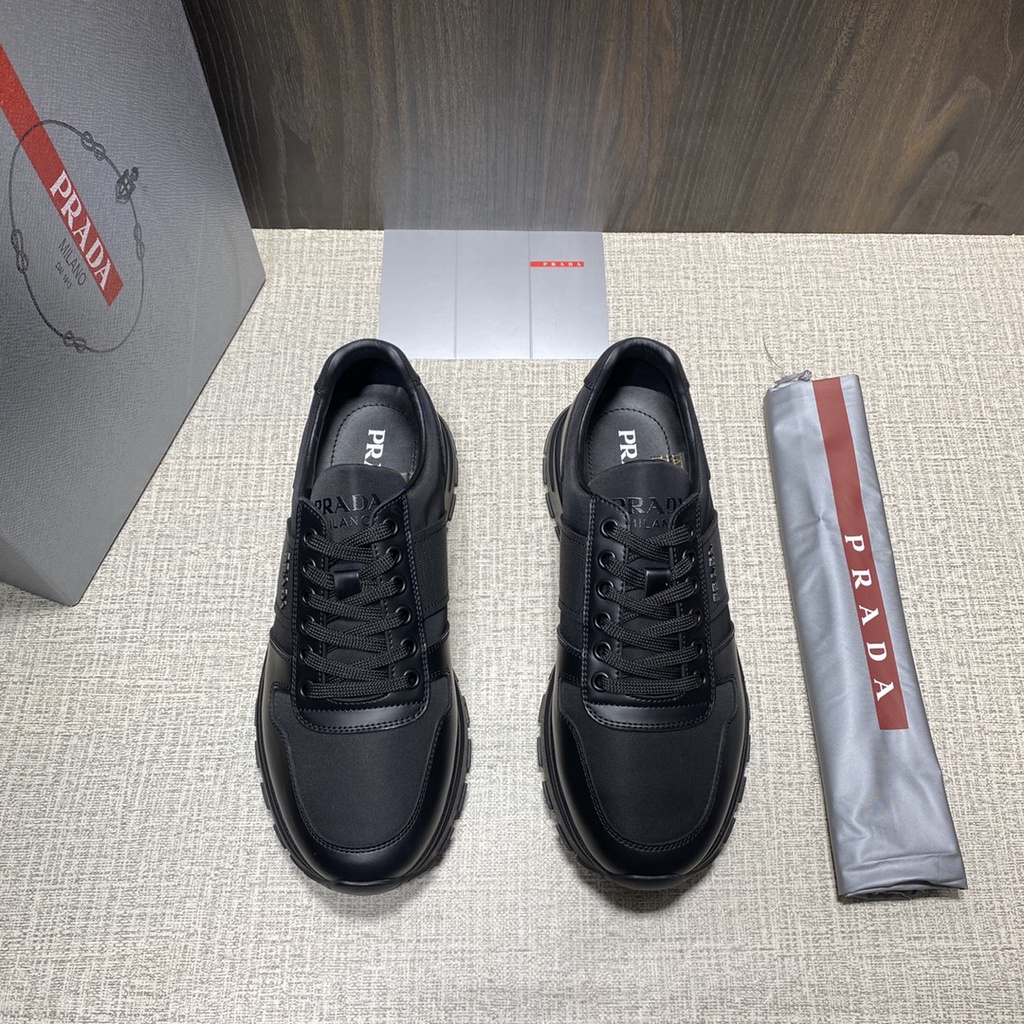 Giày thể thao nam da thật thời trang cao cấp Prada phong cách cá tính, thời thượng