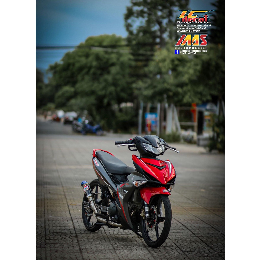 TEM RỜI mẫu MX KING đỏ đen cho Exciter 150 xám đỏ - tem chuẩn form không bay màu