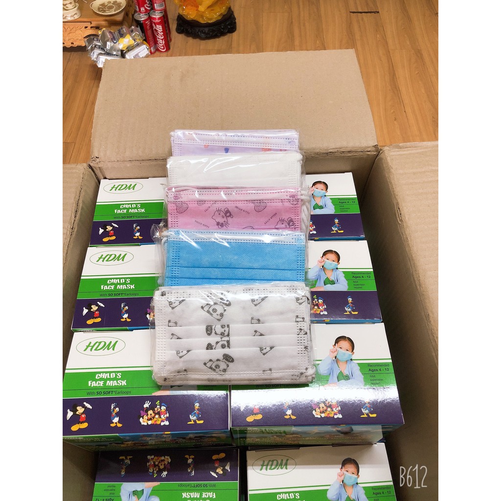 Khẩu trang trẻ em kháng khuẩn - Hộp 50 cái, dễ chịu cho bé khi sử dụng | BigBuy360 - bigbuy360.vn