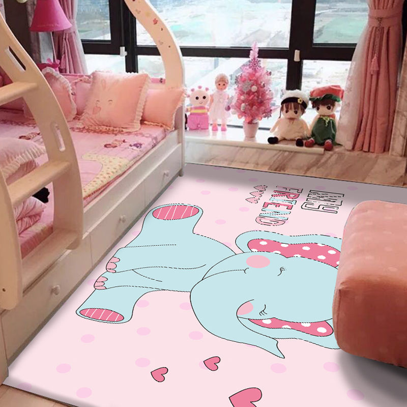 Thảm trải sàn hình trái tim trang trí phòng ngủ cho bé gái