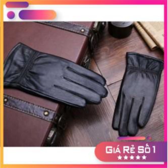 (Da cừu lót nỉ) Gang tay da thật nam Capacci