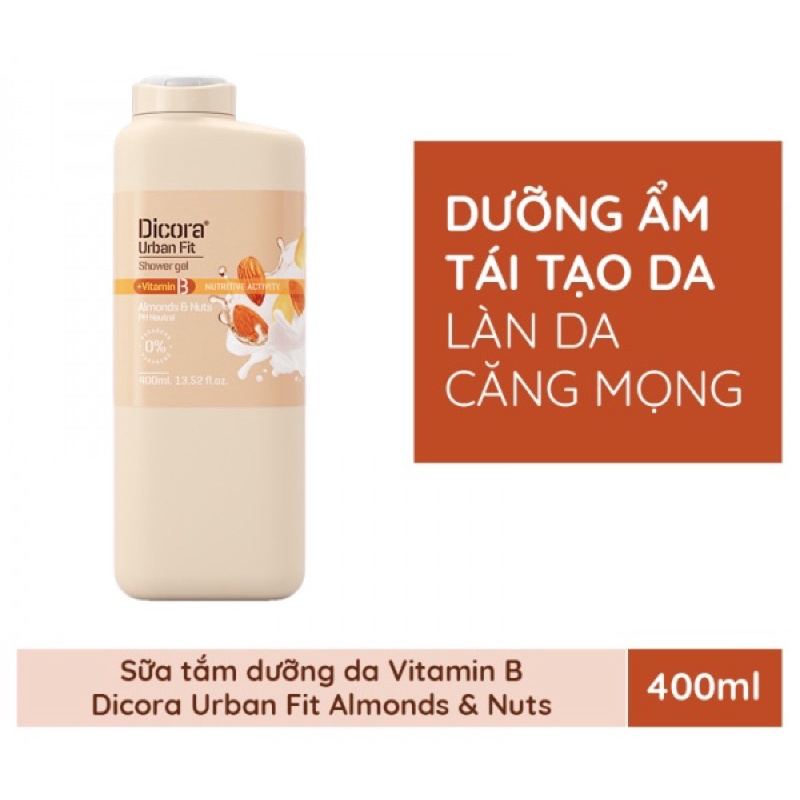 Bộ đôi sữa tắm &amp; dưỡng thể đỉnh chóp nhà Dicora Urban Fit của Tây Ban Nha 400ml